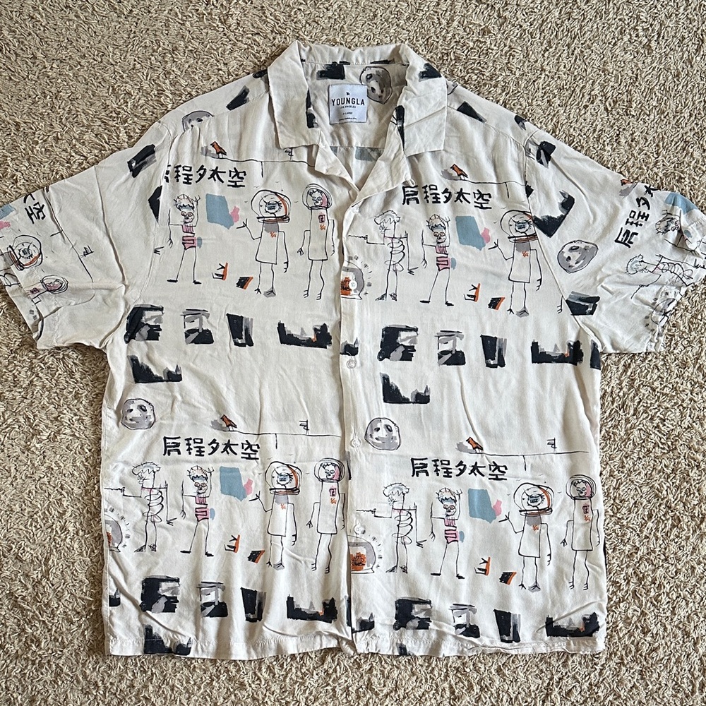 YoungLA Cream Graphic Men's Shirt